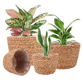 Ufrount Seagrass Planter Basket for indoor greenery and rustic decor.