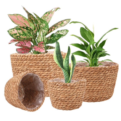 Ufrount Seagrass Planter Basket for indoor greenery and rustic decor.