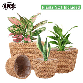 Ufrount Seagrass Planter Basket as a cover for flower pots, tidy and natural.