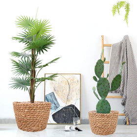 Ufrount Seagrass Planter Basket crafted from natural materials with handmade texture.