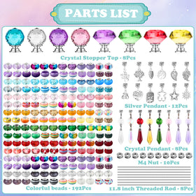 UFU colorful crystal tops and beads enable personalized wand designs.