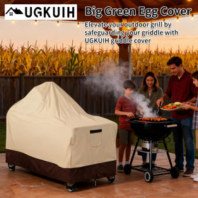 UGKUIH big green egg cover side view showing durable outdoor protection