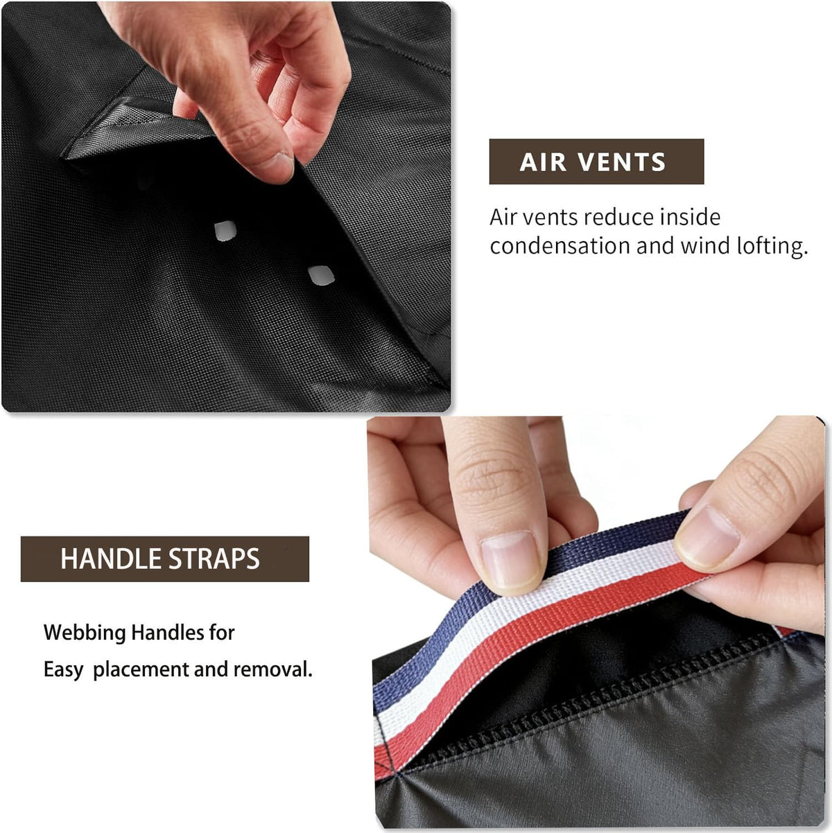 Windproof design keeps the cover in place during storms and breezy days.