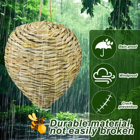 Ugyan handwoven reed nest for durable outdoor garden decor.