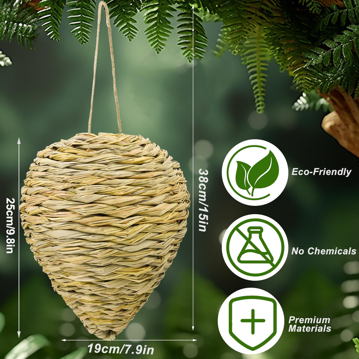 Ugyan waterproof hanging nest designed for garden weather.