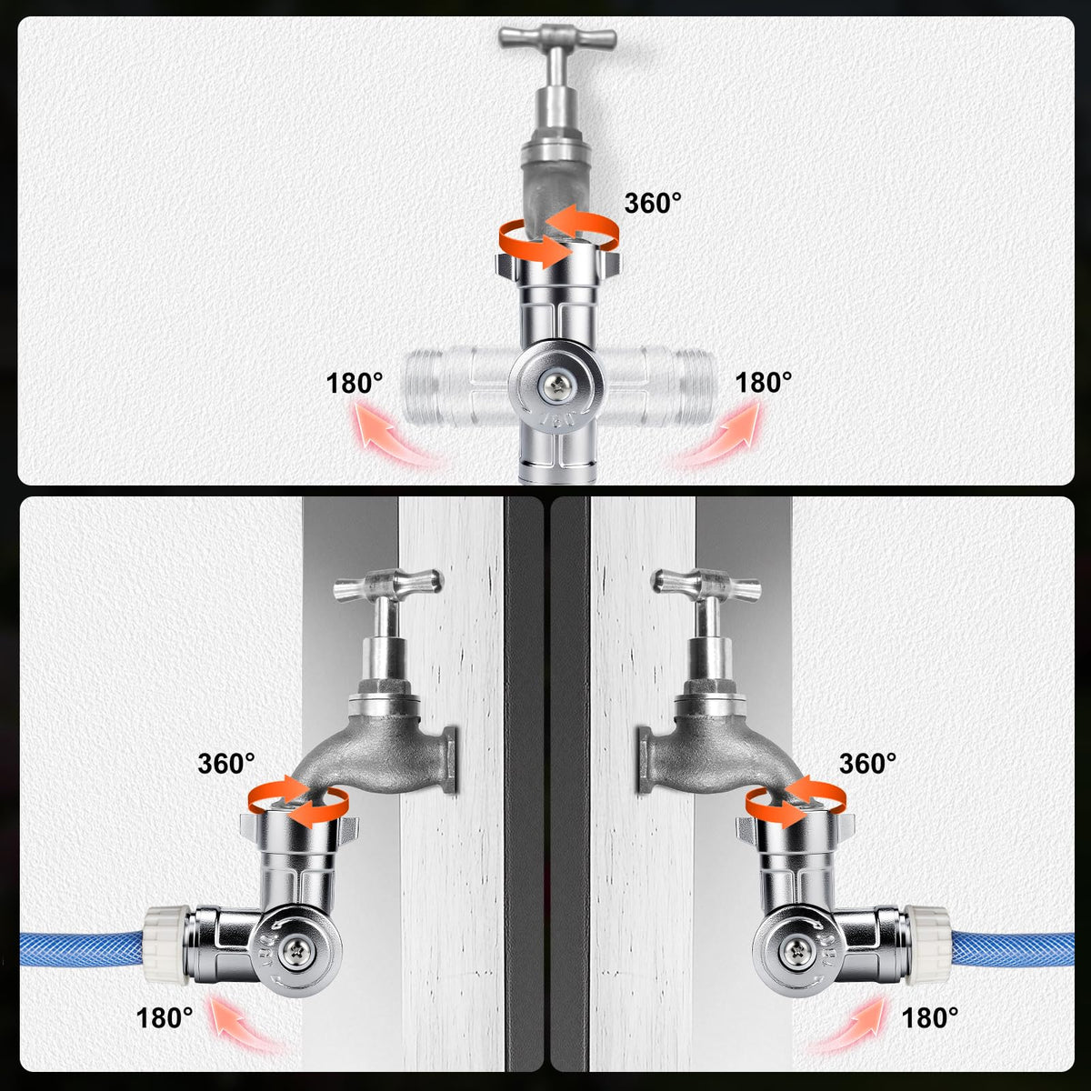 Uharbour anti-kink hose connector reduces twists at faucet or nozzle for longer hose life
