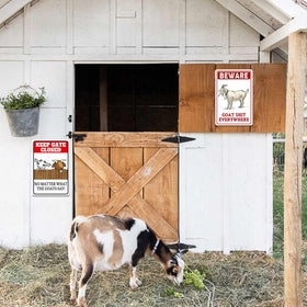 uhdvwtp goat sign close-up reveals rolled edge for safe handling