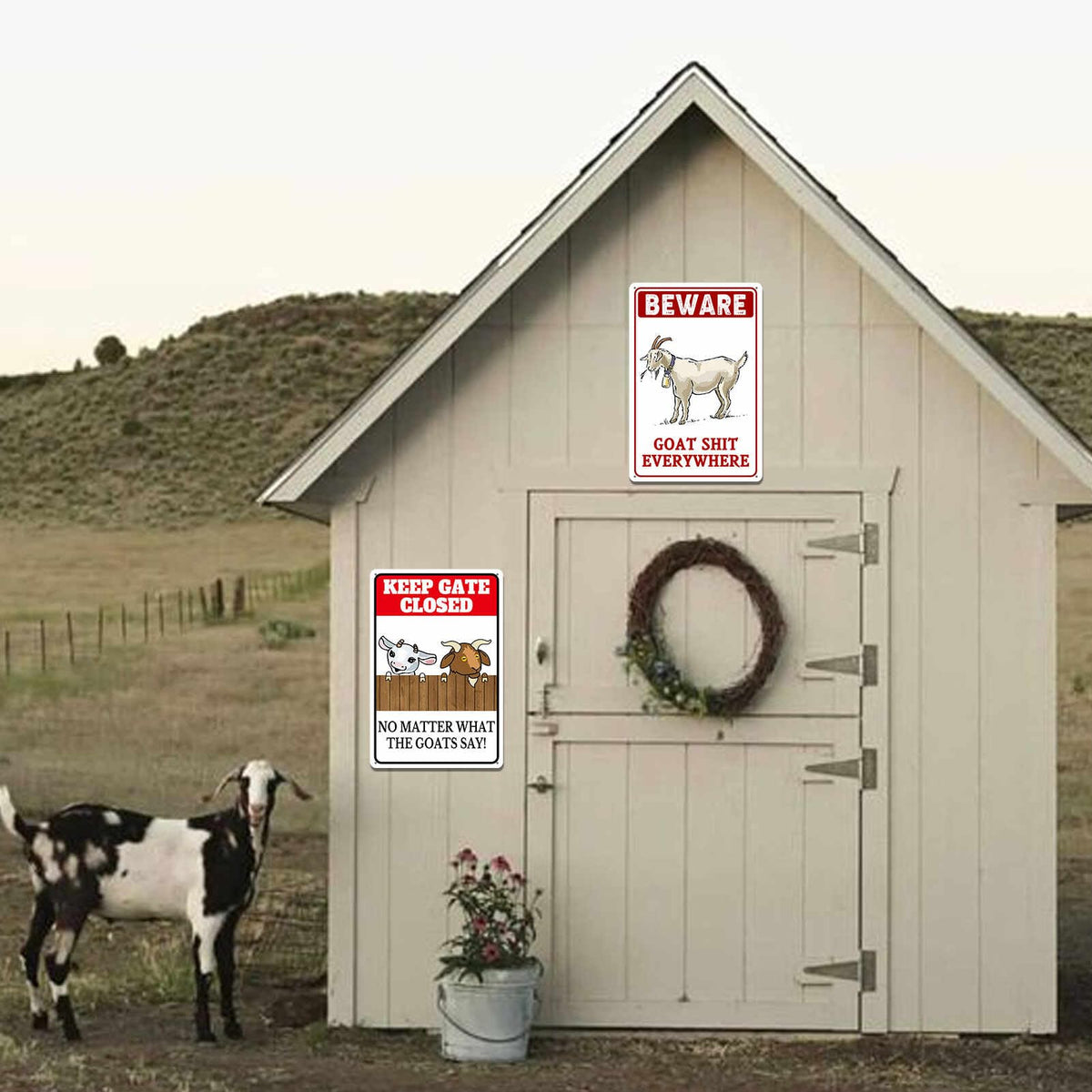 uhdvwtp goat sign suitable for indoor outdoor use adds durable rustic character