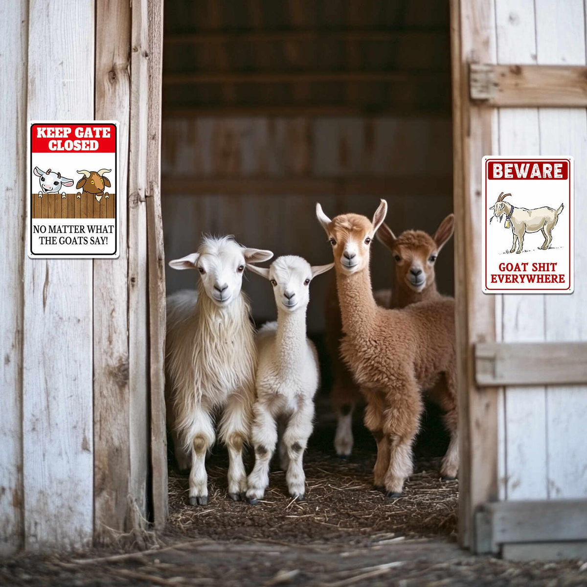 uhdvwtp goat sign rust-free finish resists weather and fading
