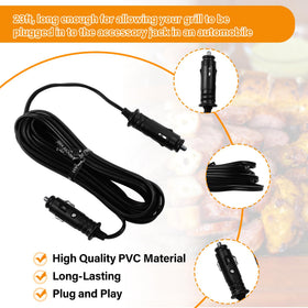 UHEGDRR 12V power cord for GMG Daniel Boone Prime Plus outdoors