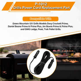 UHEGDRR 12V power cord for GMG Daniel Boone Prime enabling vehicle-powered grilling