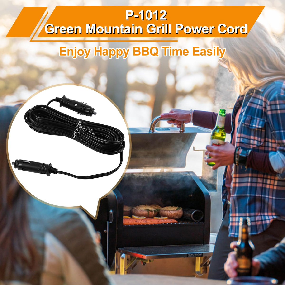 UHEGDRR 12V power cord for GMG Peak and Trek versatility outdoors