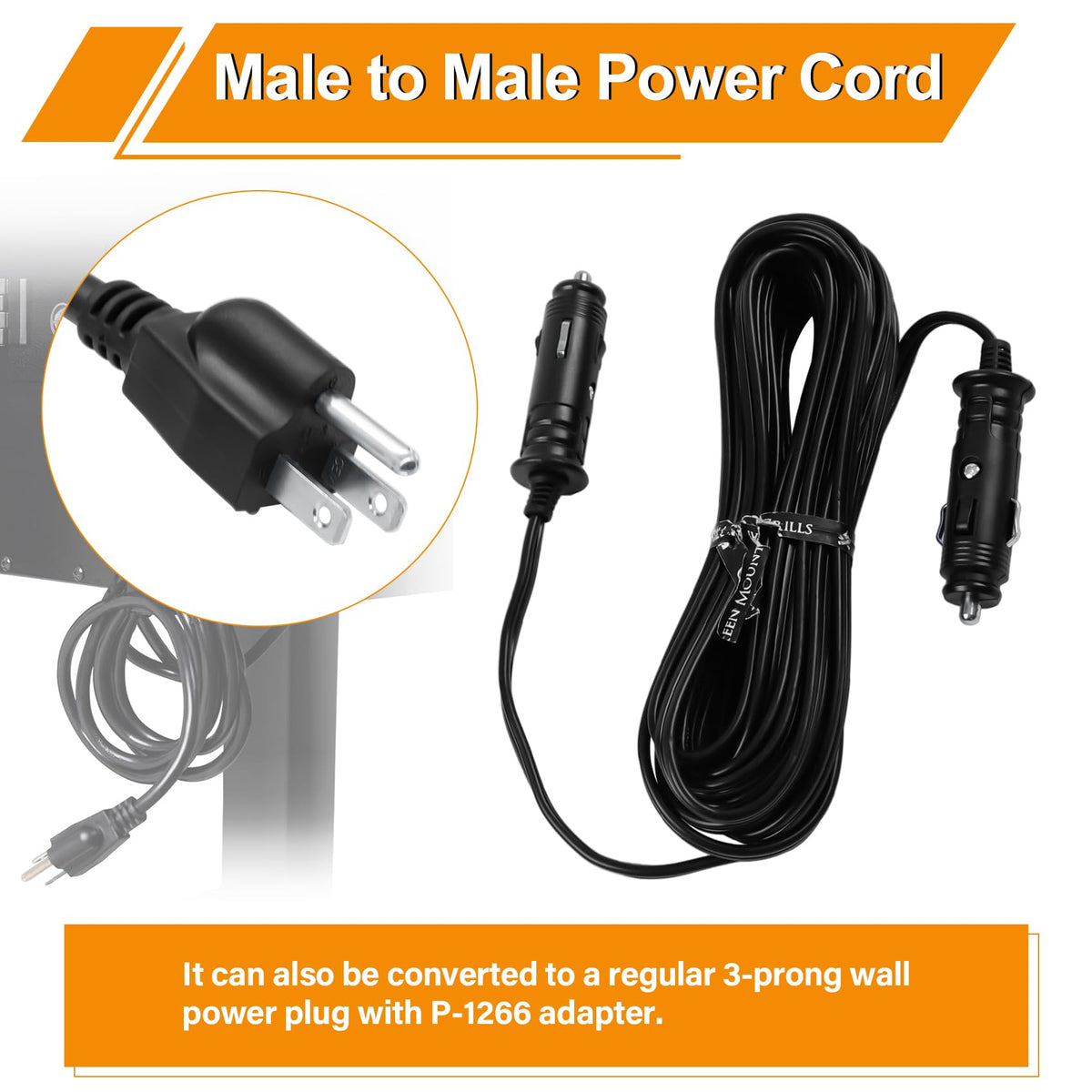 UHEGDRR 12V power cord for GMG Jim Bowie Prime enabling outdoor cooking