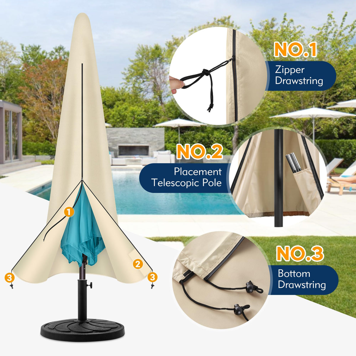 uHousDeco included storage bag helps save space when storing the cover.