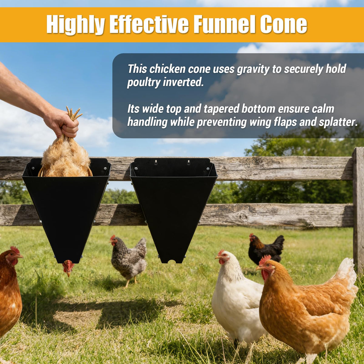 UIABOPZ cone wide top opening facilitates easy loading during processing