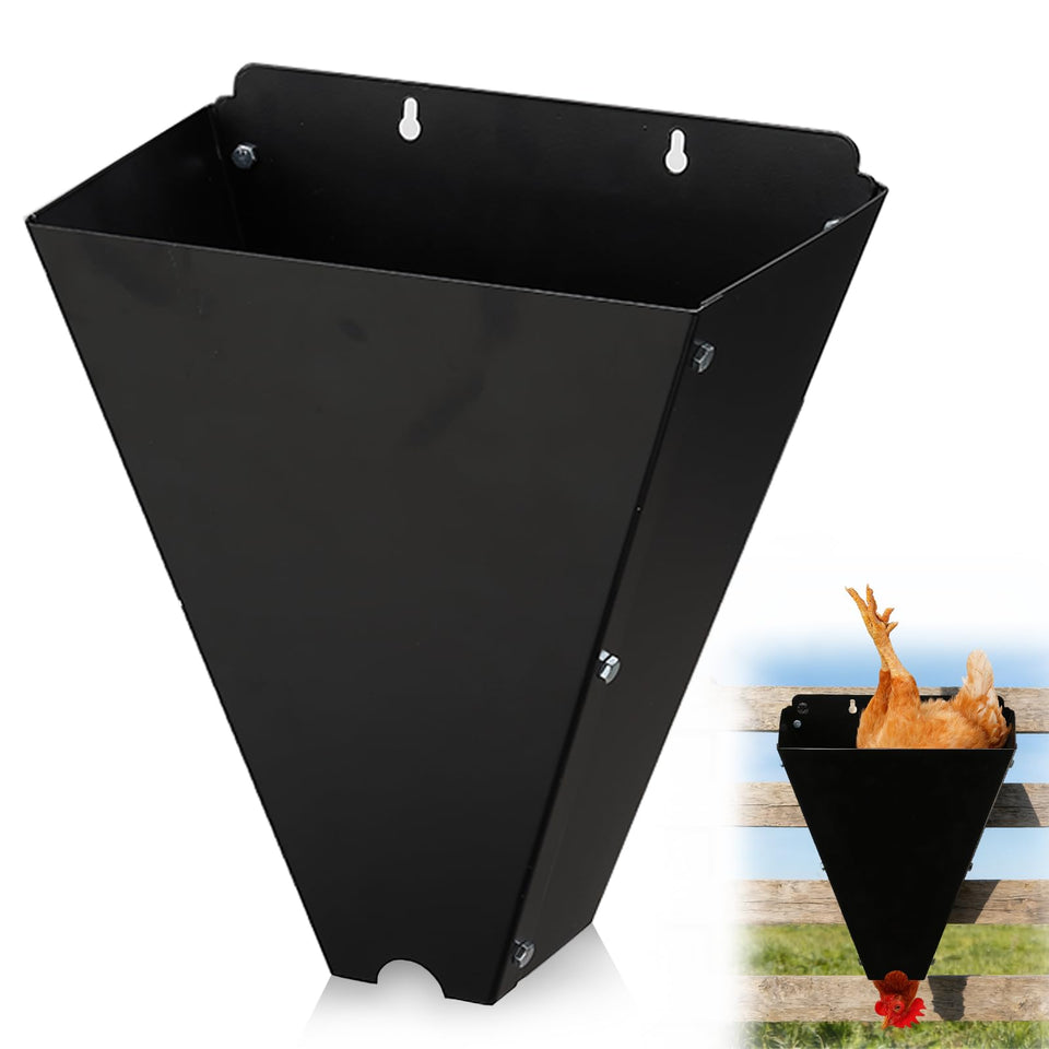 UIABOPZ medium chicken cone exterior view showing durable metal construction for outdoor use