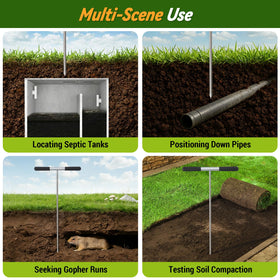UIABOPZ soil probe rod ergonomic grip reduces palm fatigue during use.