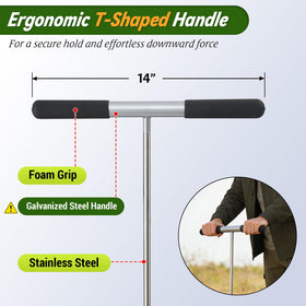 UIABOPZ soil probe rod length adjustment enables setting from 33 to 48 inches.