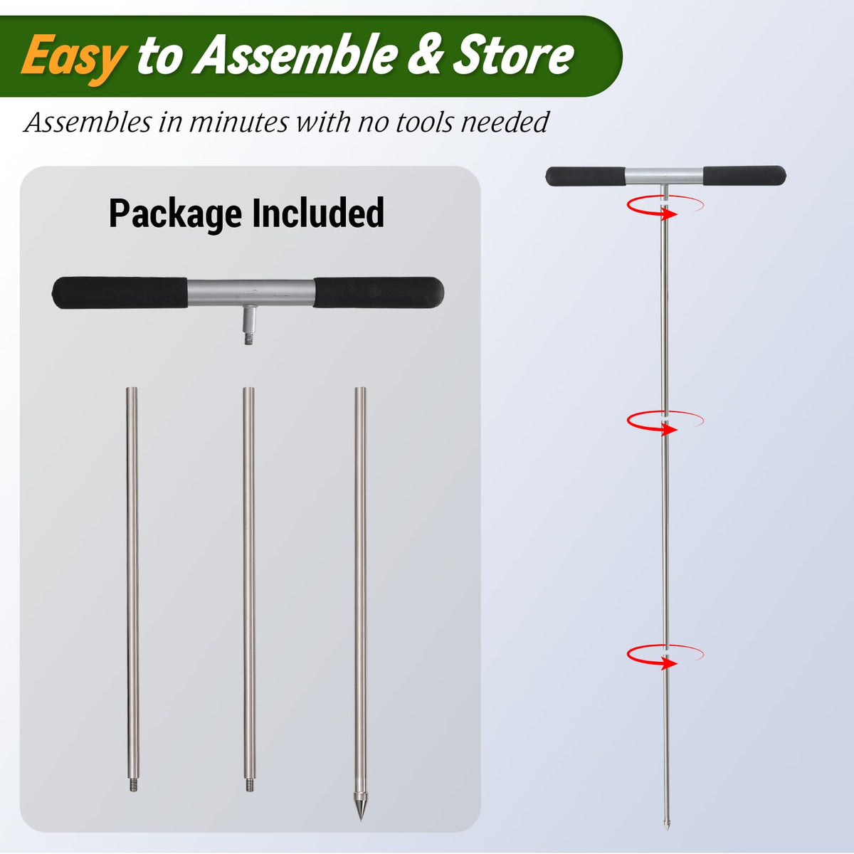 UIABOPZ soil probe rod penetration design helps in rocky or dense soil.