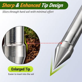 UIABOPZ soil probe rod sharp tip design eases penetration in varied soils.
