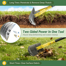 UIABOPZ Thatch Rake manganese steel head delivers lasting durability.