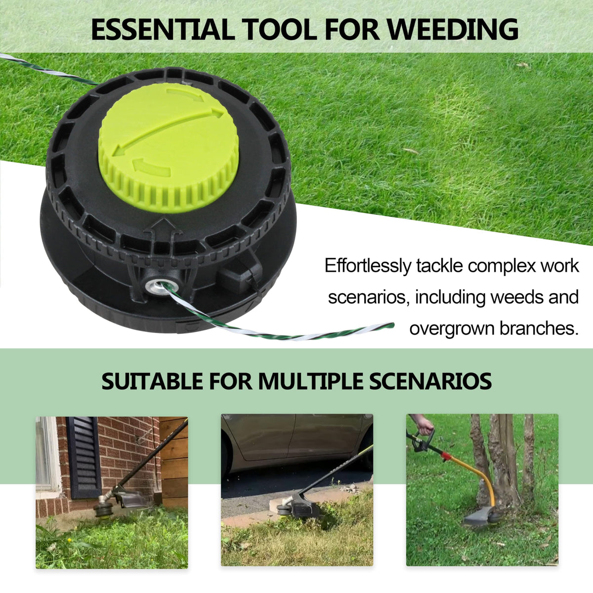 Uietuc replacement head packaging signals ready-to-use upgrade for weed trimming