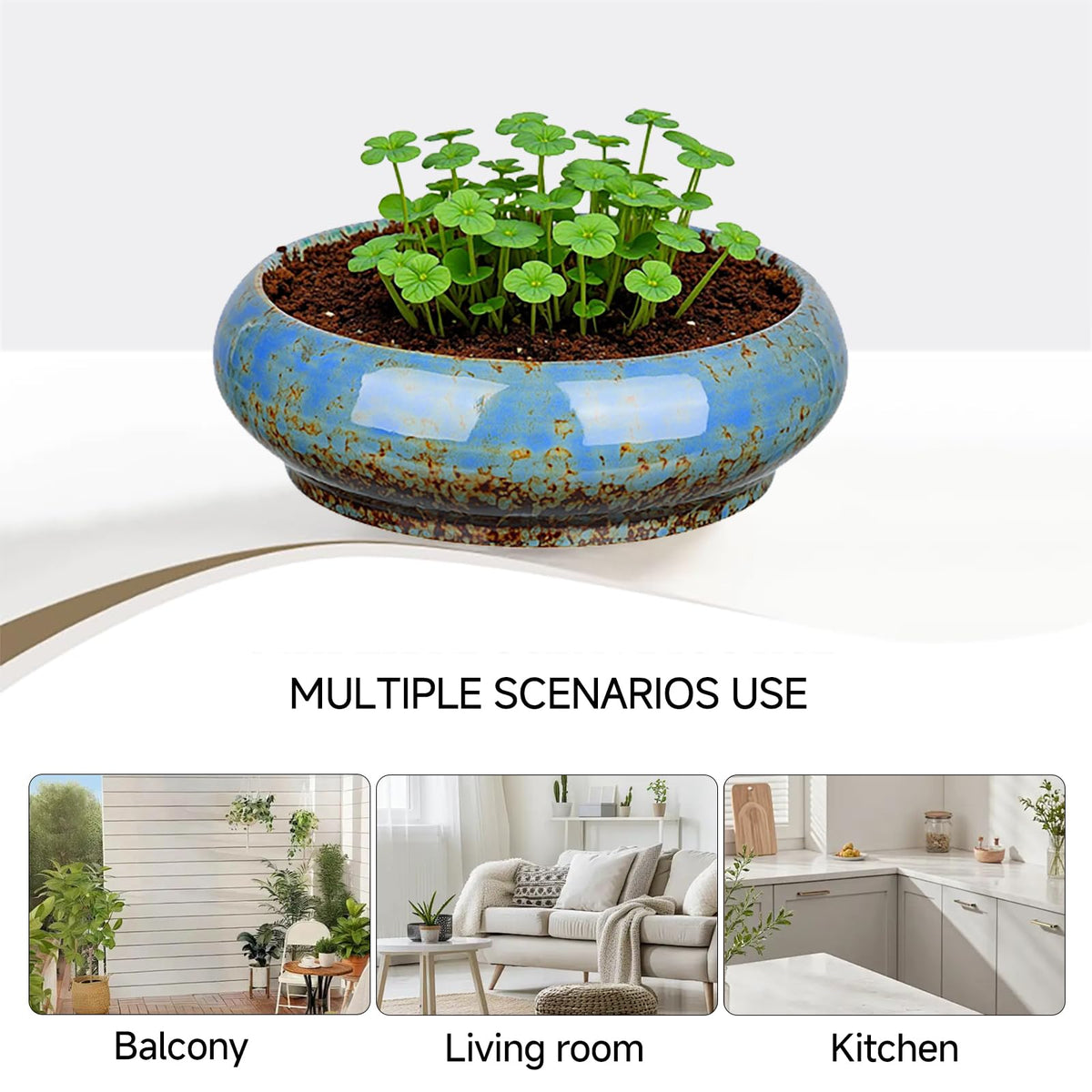 Uikherxn gift-ready succulent planter in blue for gardening enthusiasts.