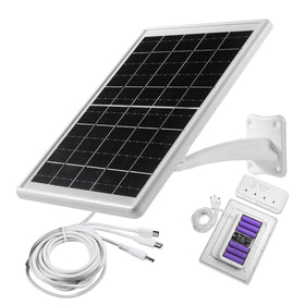 Uinhuazhen solar panel with built in 12000mAh battery powering outdoor devices