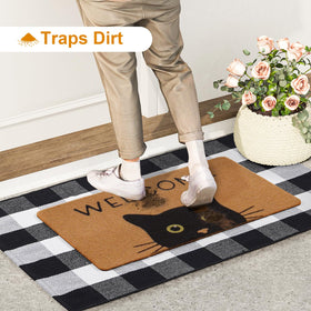 UINI faux coir cat doormat with charming design
