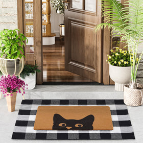 UINI welcome door mat combo full set on porch enhancing curb appeal and practicality.