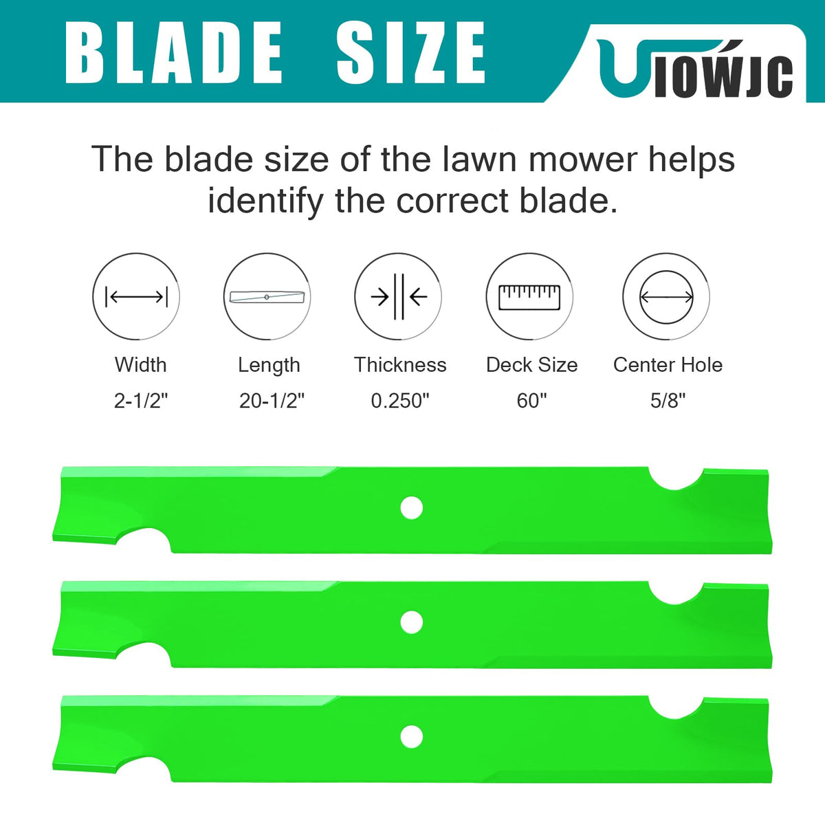 UIOWJC Maverick 60-inch blades deliver clean, even passes across varied terrain.