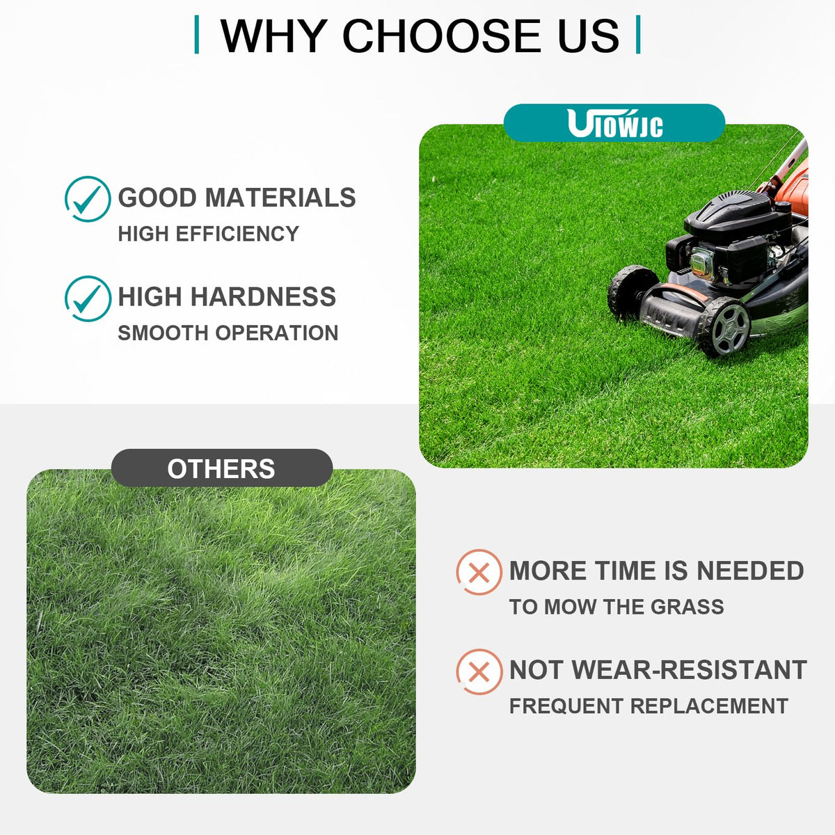 UIOWJC Toro 105-7718 blades help ensure even mowing on challenging terrain.