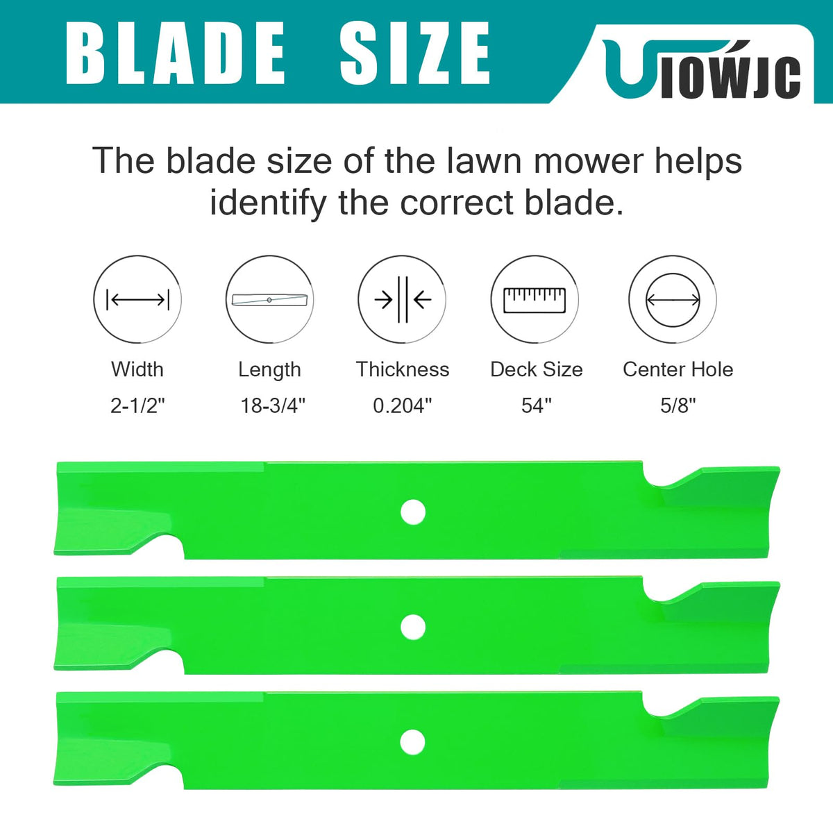 UIOWJC MZ Magnum 54-inch blades installed for durable, clean cuts.