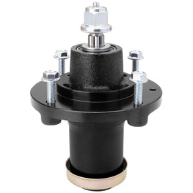 UIOWJC spindle assembly closeup with pulley nut demonstrates sturdy construction