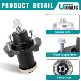 UIOWJC spindle assembly 48-inch deck attachment demonstrates solid mounting integration