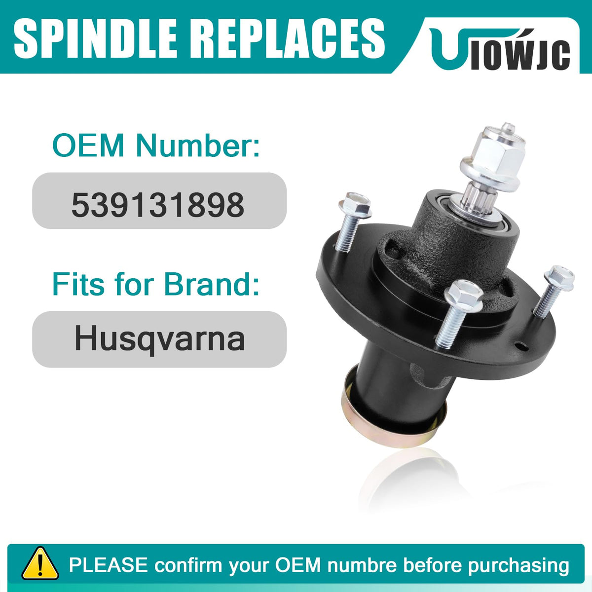 UIOWJC spindle assembly threaded bolts detail shows robust mounting hardware