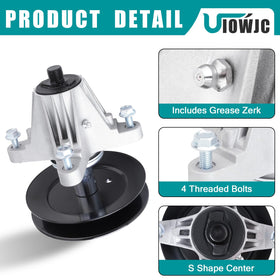 UIOWJC spindle height 6.87 inches aligns deck properly.