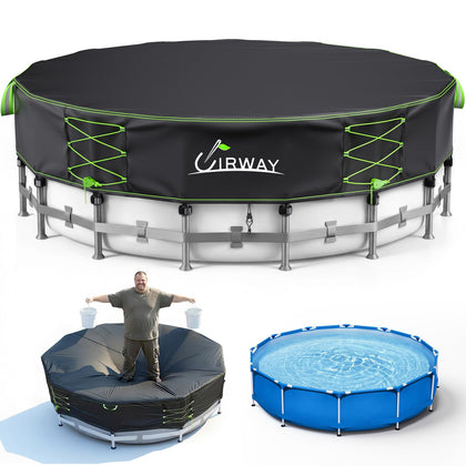 UIRWAY 12ft round pool cover in 600D fabric protecting against debris
