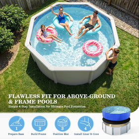 UIRWAY 21ft round pool liner pad large coverage for spacious yards