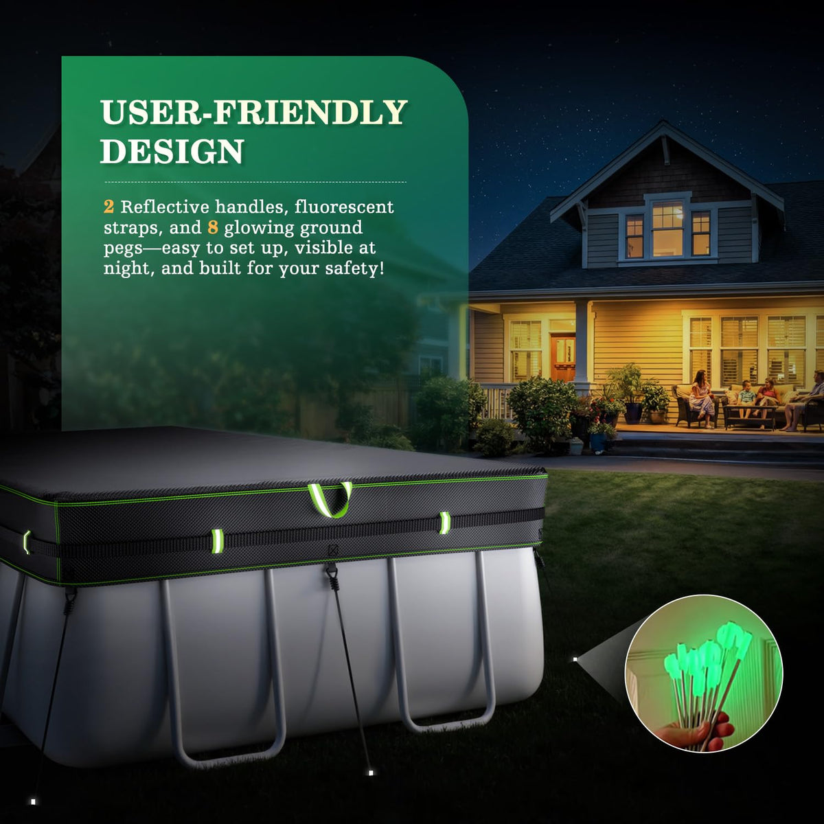 UIRWAY bright green seams reinforce durability and visibility.