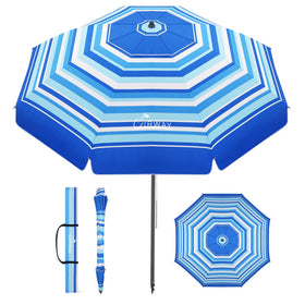 UIRWAY 8.5ft beach umbrella provides sturdy shade for sunny shores.