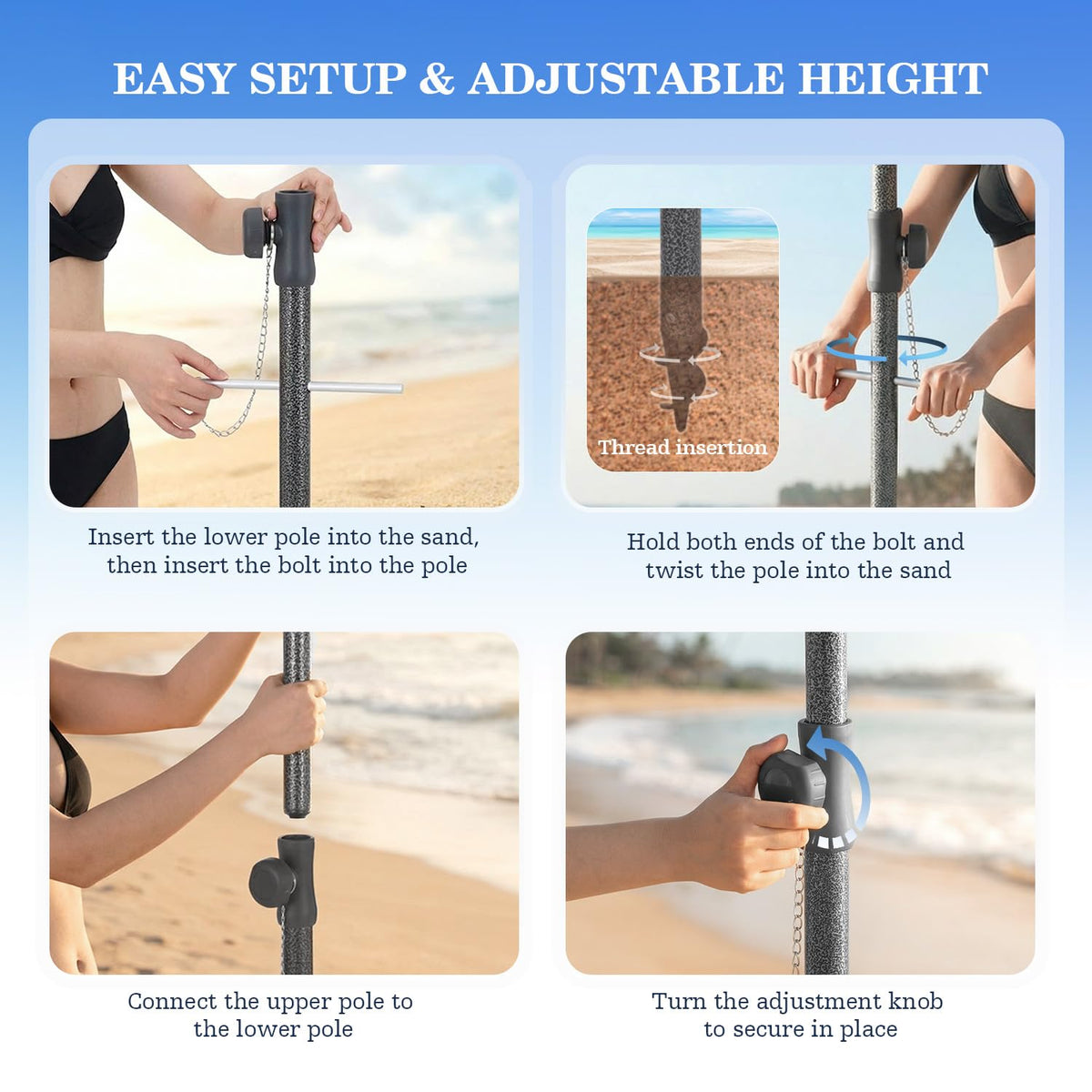 UIRWAY built-in air vent boosts stability and airflow during gusty days.