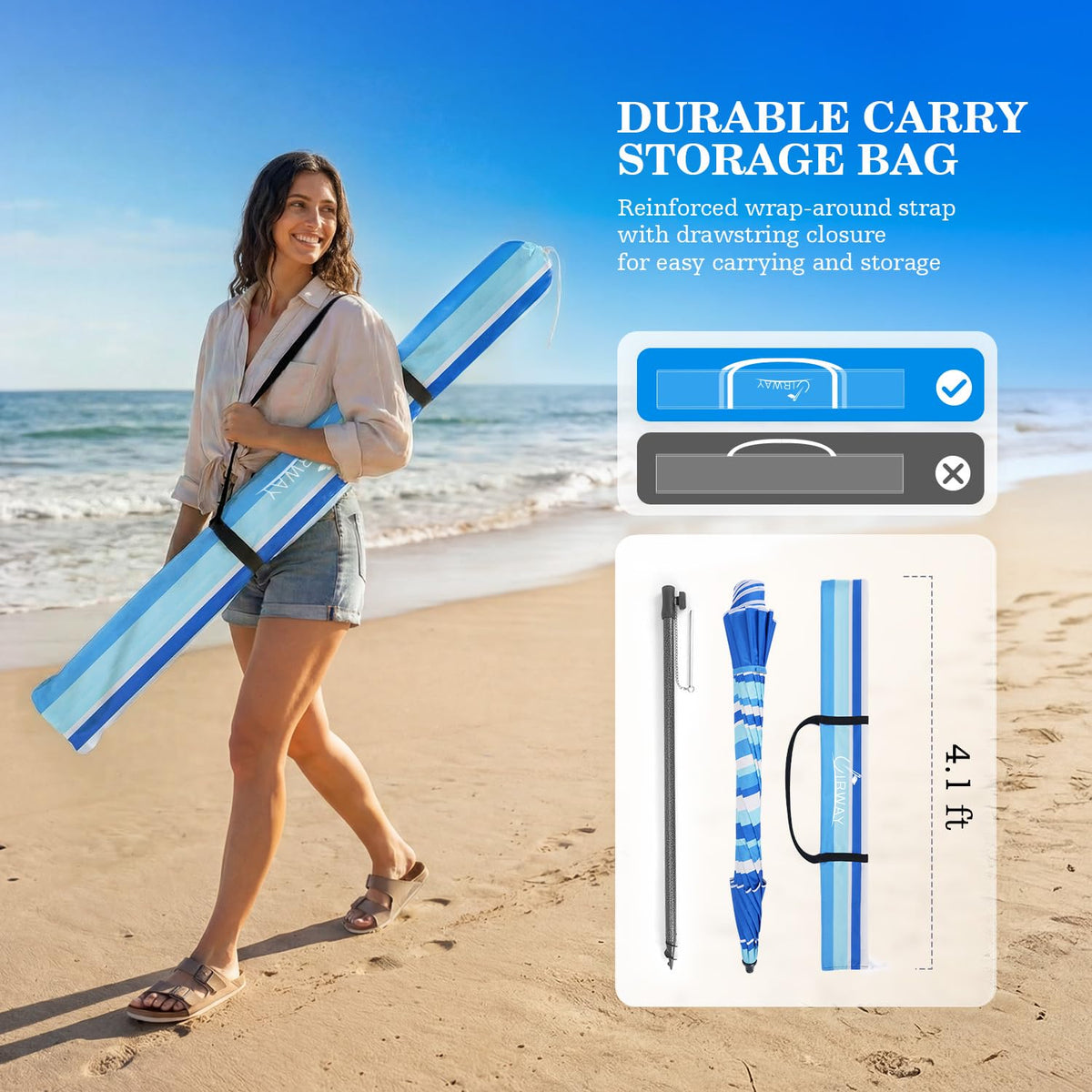 UIRWAY reinforced carrying bag with dual straps simplifies transport.