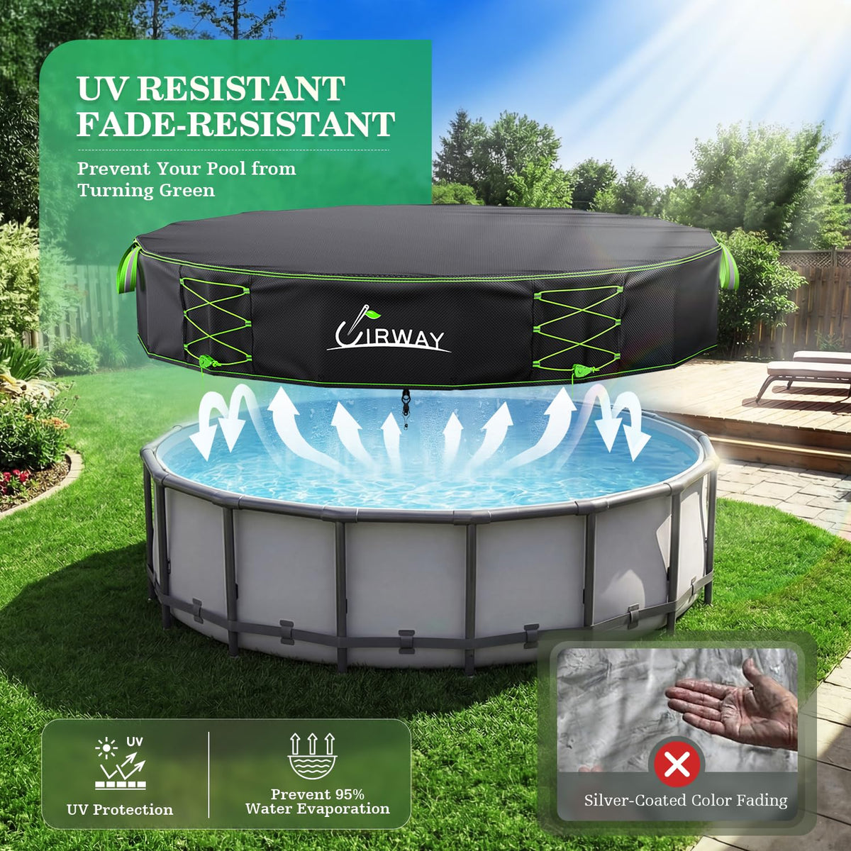 One-person setup simplifies installation of the UIRWAY pool cover