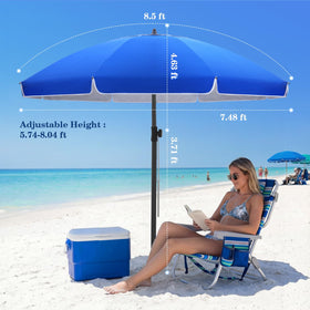 UIRWAY eight fiberglass ribs and steel pole for sturdy support