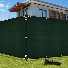 UIRWAY fence privacy screen 4 ft x 50 ft green blocks views while allowing airflow