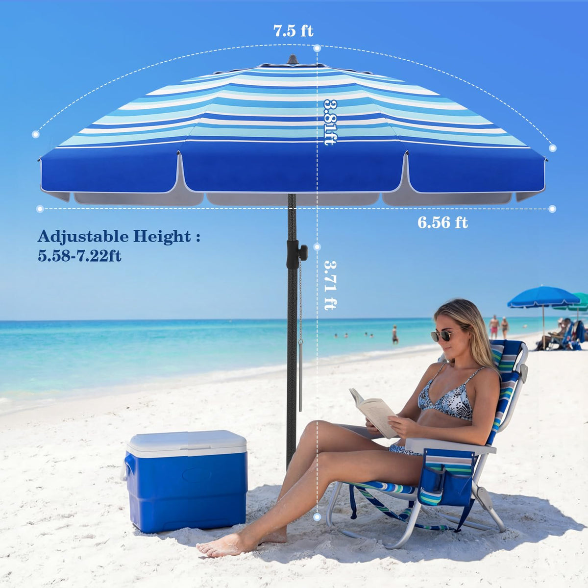 UIRWAY eight fiberglass ribs and steel pole deliver durable support.