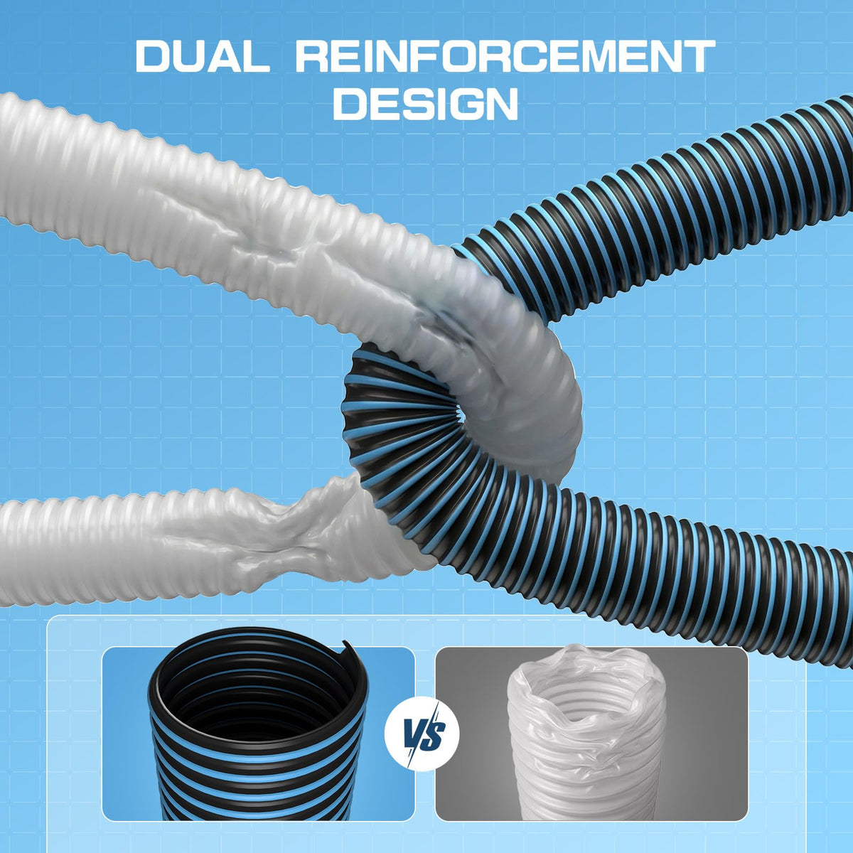 UIRWAY kink-resistant spiral hose for durable, long-lasting cleaning
