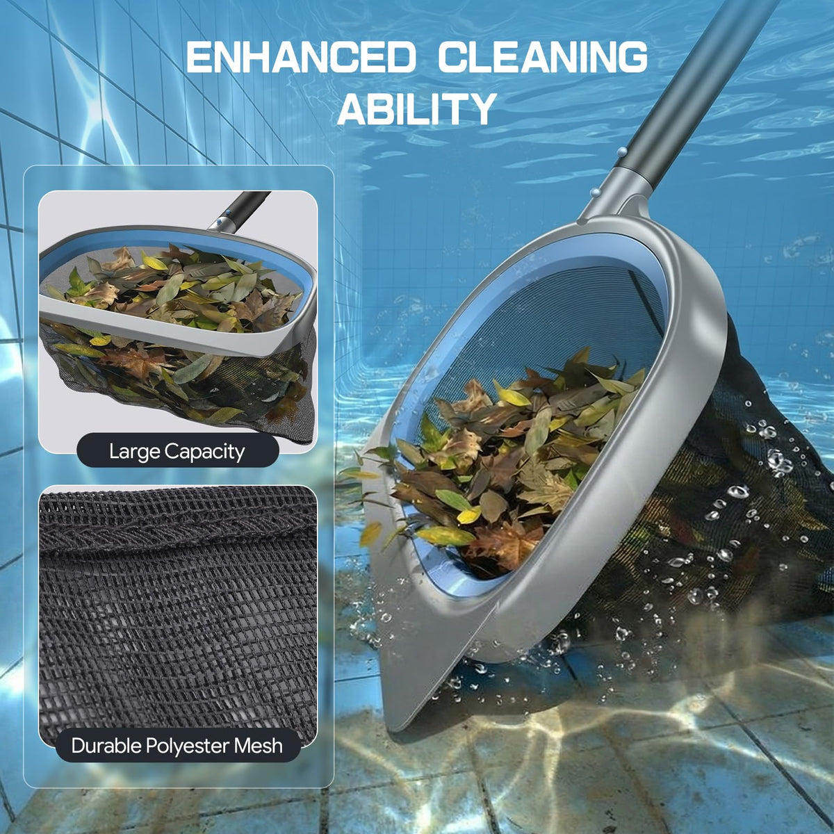 UIRWAY large cleaning head covers broad area for faster cleaning