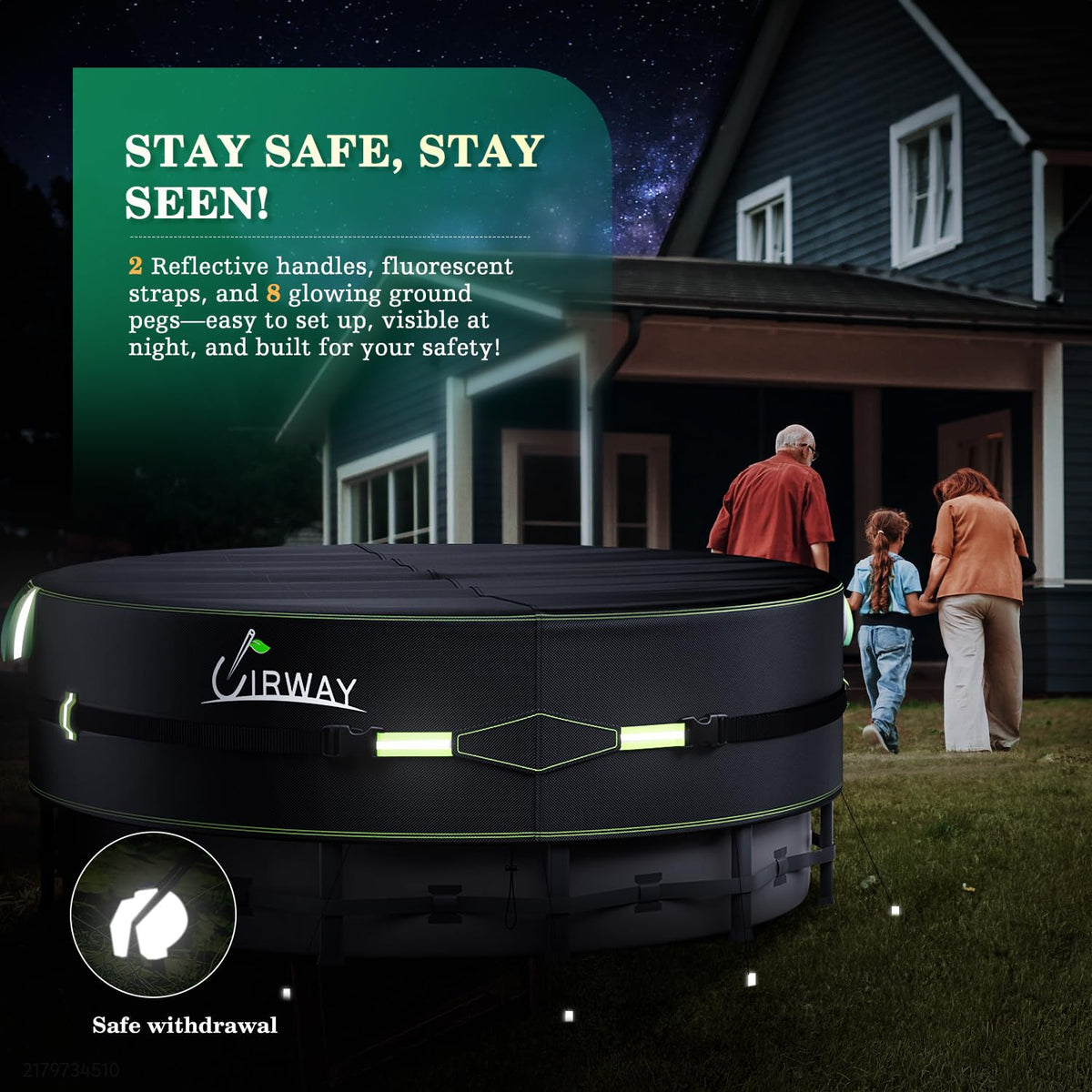 UIRWAY pool cover handles facilitate drying and hanging after cleaning.